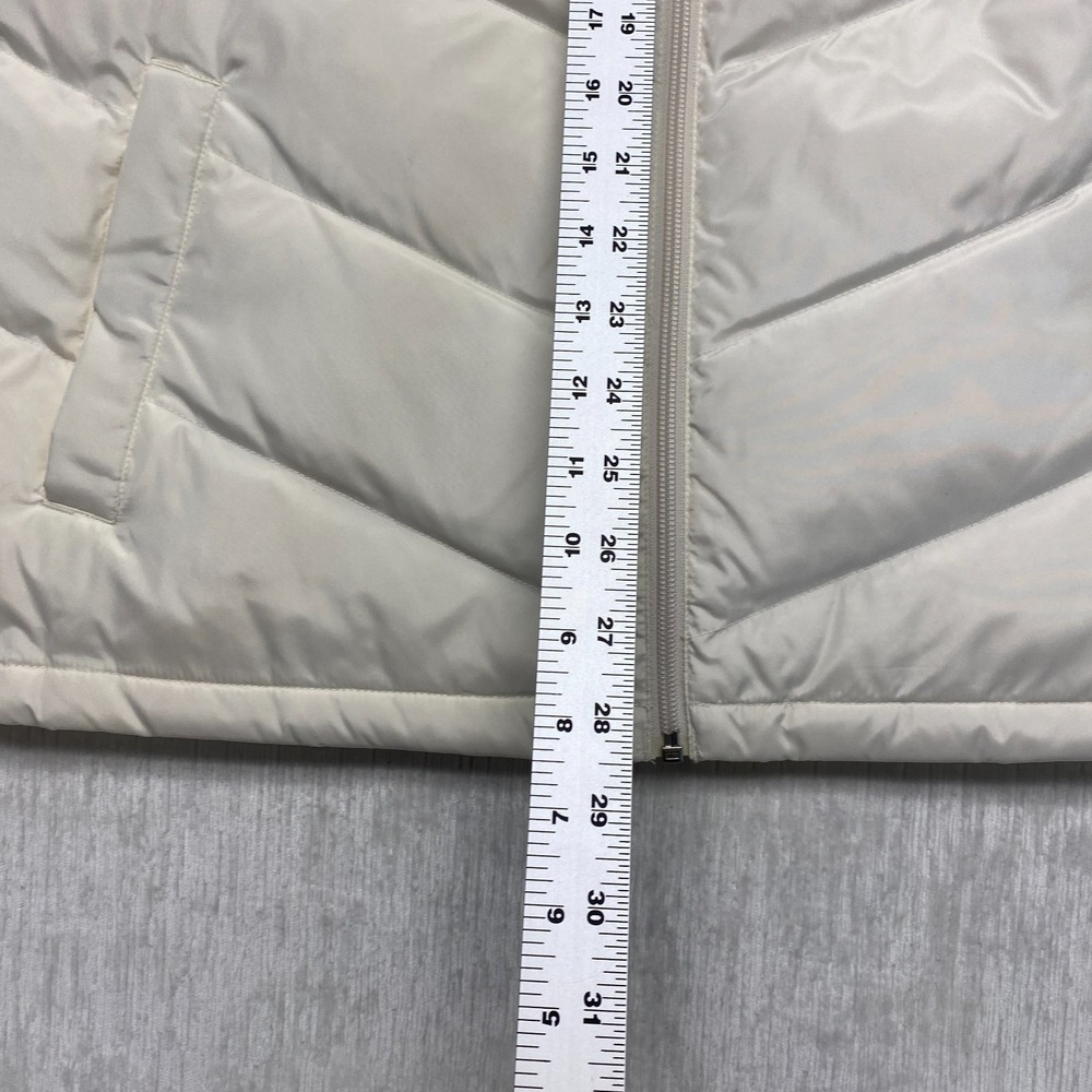 Lands' End Down Filled Puffer Vest Womens XL Cream Softshell Full Zip Outdoor - Picture 6 of 12